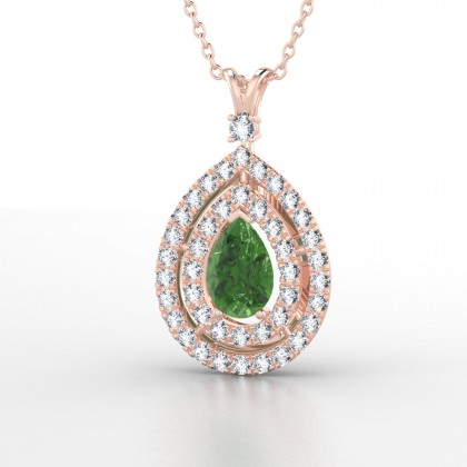 Gervaise Pendentif Tourmaline en Or rose 18k