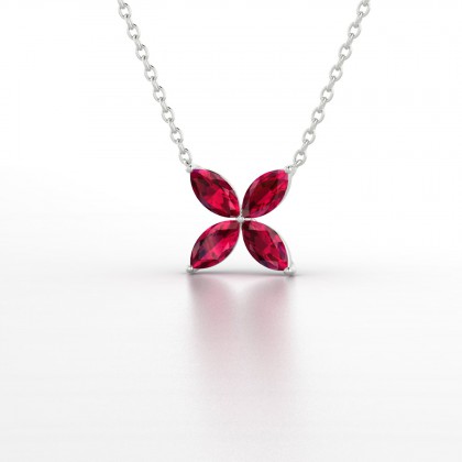 Gigi Pendentif Marquises Rubis en Argent 925