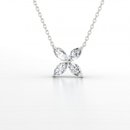 Gigi Pendentif Marquises Diamant 0,40 carat en Or blanc 18k