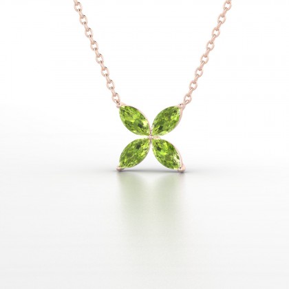 Gigi Pendentif Marquises Péridot en Or rose 18k