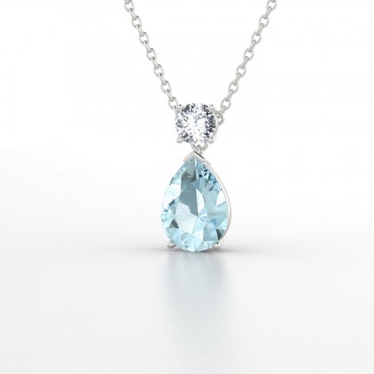 Gisèle Pendentif Aigue-marine en Argent 925