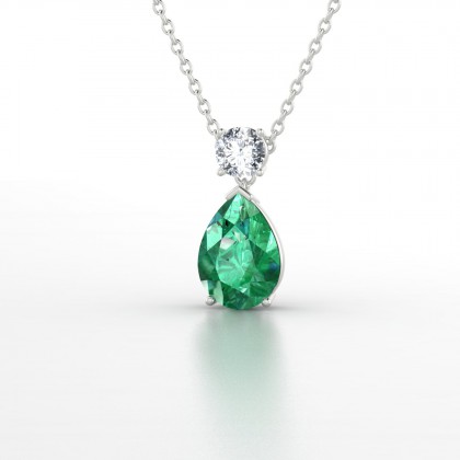 Gisèle Pendentif Emeraude en Argent 925