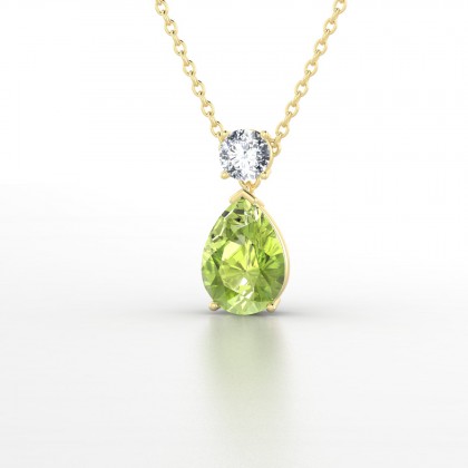 Gisèle Pendentif Péridot en Or jaune 18k