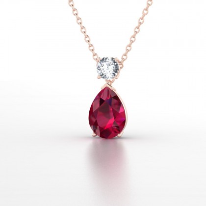 Gisèle Pendentif Rubis en Or rose 18k