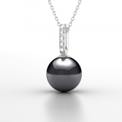 Heitini Pendentif Perle d'eau douce noire en Argent 925