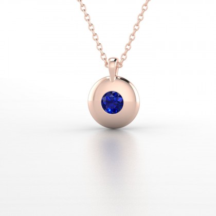 Hymne Pendentif Saphir en Or rose 18k