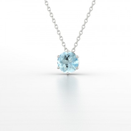 Invincible Pendentif Aigue-marine en Or blanc 18k