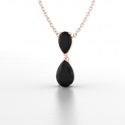 Jeannette Pendentif Diamant noir en Or rose 18k