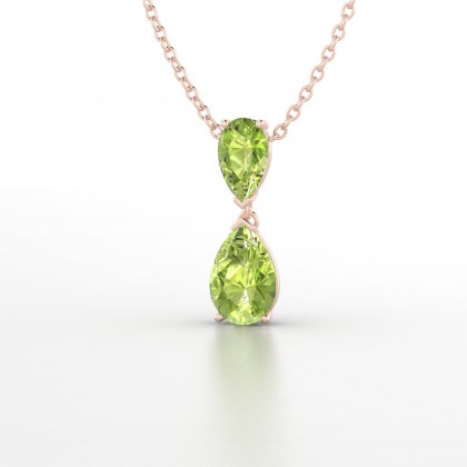 Jeannette Pendentif Péridot en Or rose 18k