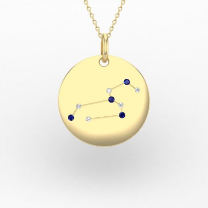 Leo Pendentif Saphir en Or jaune 18k