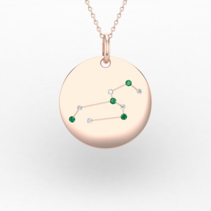 Leo Pendentif Emeraude en Or rose 18k