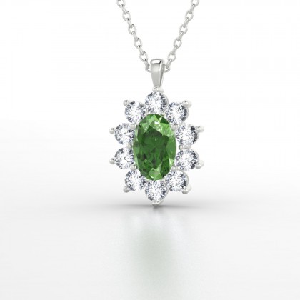 Léon Pendentif Tourmaline en Or blanc 18k