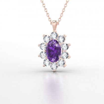 Léon Pendentif Améthyste en Or rose 18k