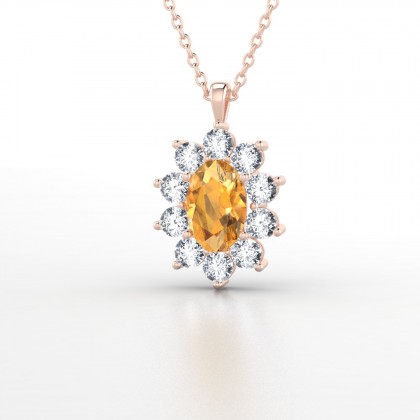 Léon Pendentif Citrine en Or rose 18k