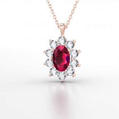Léon Pendentif Rubis en Or rose 18k