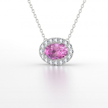 Léonie Pendentif Saphir rose en Argent 925