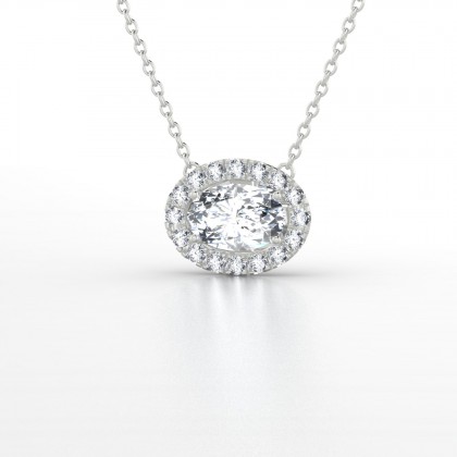 Léonie Pendentif Diamant 0,52 carat en Or blanc 18k