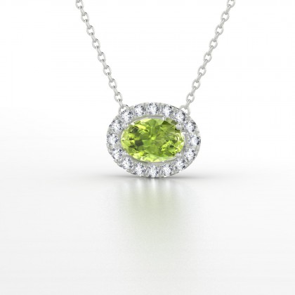 Léonie Pendentif Péridot en Or blanc 18k