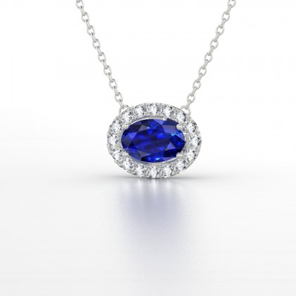 Léonie Pendentif Saphir en Or blanc 18k