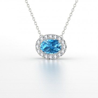 Léonie Pendentif Topaze en Or blanc 18k