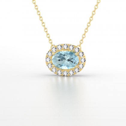Léonie Pendentif Aigue-marine en Or jaune 18k