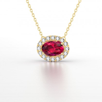 Léonie Pendentif Rubis en Or jaune 18k