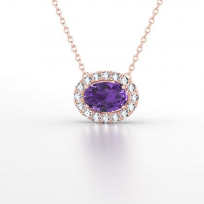 Léonie Pendentif Améthyste en Or rose 18k