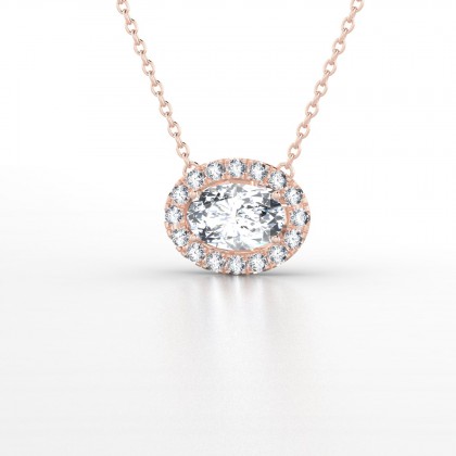 Léonie Pendentif Diamant 0,52 carat en Or rose 18k