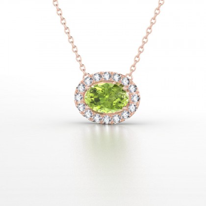 Léonie Pendentif Péridot en Or rose 18k