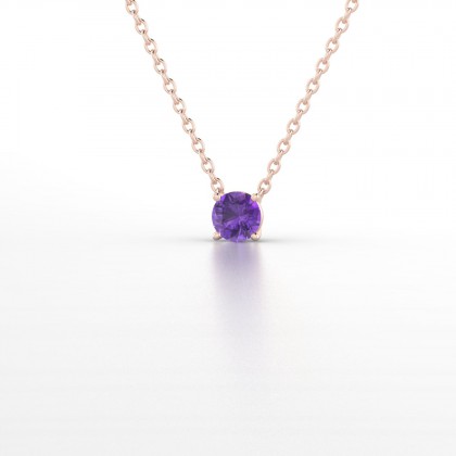 Léonise Pendentif Améthyste en Or rose 18k