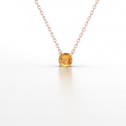 Léonise Pendentif Citrine en Or rose 18k