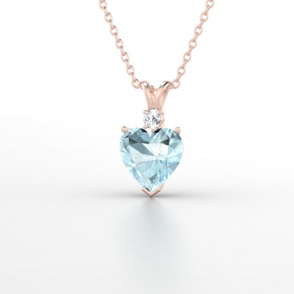 Liane Pendentif Aigue-marine en Or rose 18k