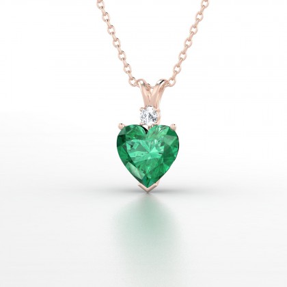 Liane Pendentif Emeraude en Or rose 18k