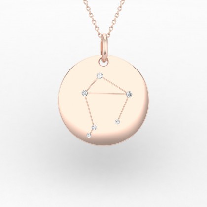 Libra Pendentif Diamant en Or rose 18k