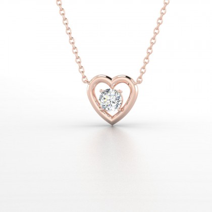 Lina Pendentif Diamant en Or rose 18k