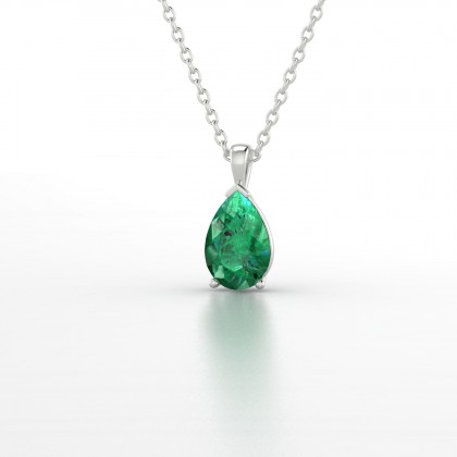 Louise Pendentif Emeraude en Argent 925
