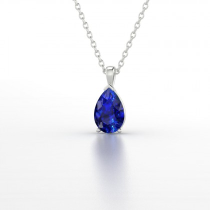 Louise Pendentif Saphir en Or blanc 18k