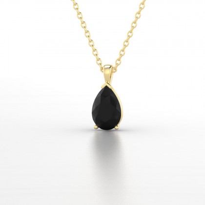 Louise Pendentif Diamant noir en Or jaune 18k