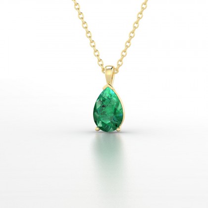 Louise Pendentif Emeraude en Or jaune 18k