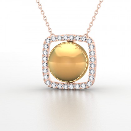 Mareta Pendentif Perle d'eau douce dorée en Or rose 18k