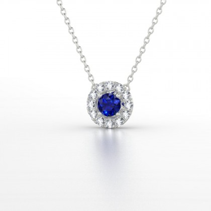 Marie Noelle Pendentif Saphir en Or blanc 18k