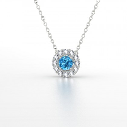 Marie Noelle Pendentif Topaze en Or blanc 18k