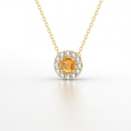 Marie Noelle Pendentif Citrine en Or jaune 18k