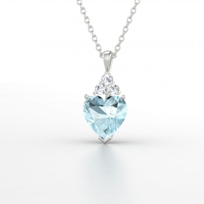 Marilyn Pendentif Aigue-marine en Or blanc 18k