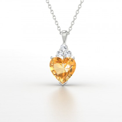 Marilyn Pendentif Citrine en Or blanc 18k