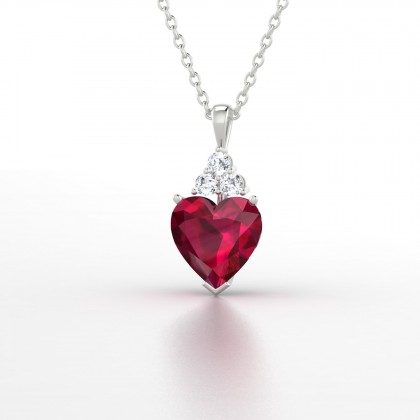 Marilyn Pendentif Rubis en Or blanc 18k