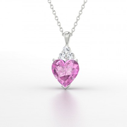 Marilyn Pendentif Saphir rose en Or blanc 18k