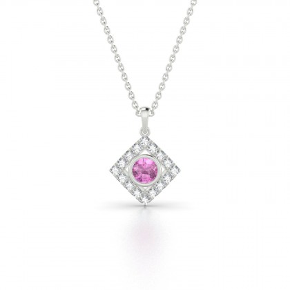 Mireille Pendentif Saphir rose en Argent 925