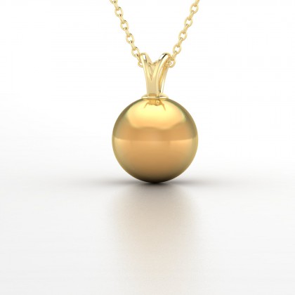 Moena Pendentif Perle d'eau douce dorée en Or jaune 18k
