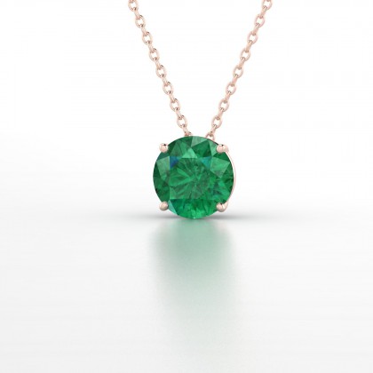 Moïra Pendentif Emeraude en Or rose 18k
